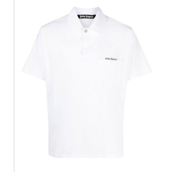 Palm Angels Sartorial Tape Cotton Polo Shirt white mens size Medium New with tag - Picture 9 of 15